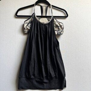 Lululemon No Limit Tank Top - Black & White Print - 2-in-1 - Sz S